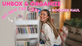 build and organize my new book cart with me + bookish haul 🎀🪩🫙📖