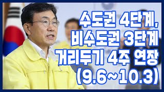 사회적 거리두기 4주 연장(수도권 4단계, 비수도권 3단계)