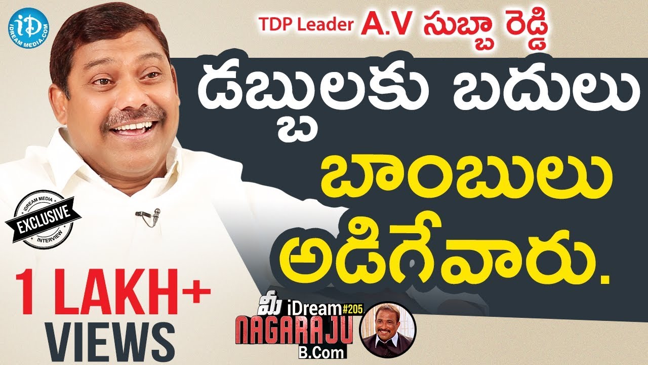 TDP Leader AV Subba Reddy Exclusive Interview || మీ IDream Nagaraju B ...