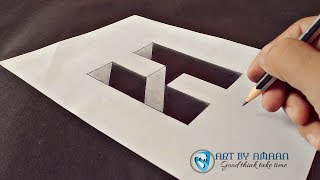 How to draw letter H in 3d | easy draw | 3D trick art on paper | Amaan art