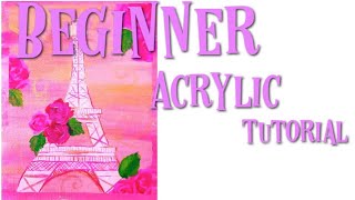 How to paint ShabbyChic Eiffel Tower in Acrylics for BEGINNERS