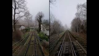 Fahrt mit der Turmbergbahn Karlsruhe-Durlach am 28.12.2024. Tal- und Bergfahrt parallel.