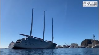 ⛵ Le A a amarré  dans le Chantier naval de #LaCiotat.