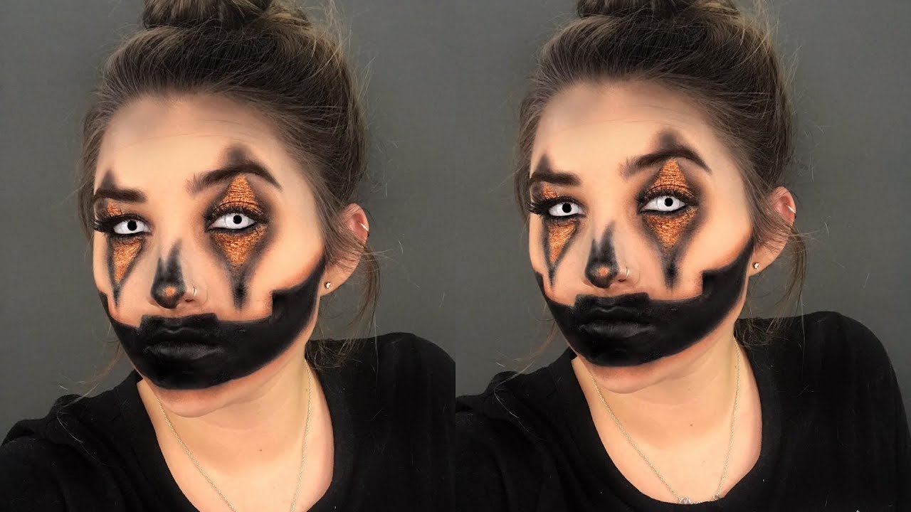 Spooky Pumpkin!| Easy Last Minute Halloween Makeup Tutorial!!! - YouTube