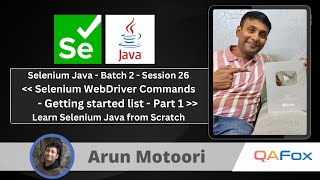 Day 26 - Selenium WebDriver Commands - Getting started list - Part 1 | Selenium Java - Batch 2