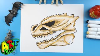 How to Draw a Godzilla Skull