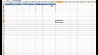 How to Create a Simple Gradebook in Excel