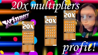 #20xscratchcards #profit  🧡🧡20x multiplier scratchcards🧡🧡profit🧡