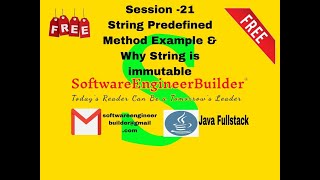 #21 Session -21#Core Java || FullStack #course #java #String#String Handling#predefined#immutable