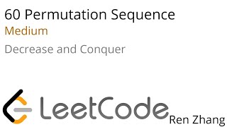 Leetcode 60 Permutation Sequence