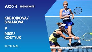Krejcikova/Siniakova v Ruse/Kostyuk Highlights | Australian Open 2023 Semifinal