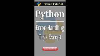 Python Tutorial: Using Try/Except Blocks for Error Handling || Exception Handling