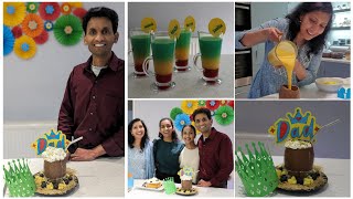 Celebrations Continue in Life adding more Colours - Layered Mocktail, Creamy Veg Puff,EasterEggDrink