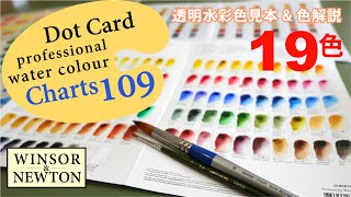 ウインザーニュートン「透明水彩絵の具」の色見本帳109色Dot Cardを作ってみた！#4 茶系〜黒・白19色