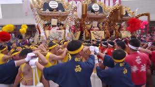 早回しにしてみた!!　2017年荒川神社秋祭り宵宮　屋台3台練り早回し