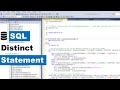 SQL DISTINCT STATEMENT | SQL TUTORIAL | BEGINNER SQL TUTORIAL | SQL DISTINCT MULTIPLE COLUMNS