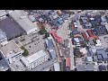 4k uhd 石川県 金沢市 野町 北陸鉄道 石川線 野町駅 周辺の空撮アニメーション