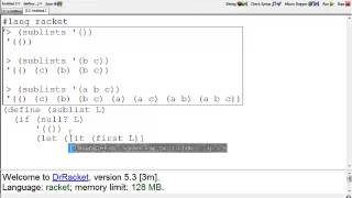 Racket Programming: Use-it or lose-it: sublist