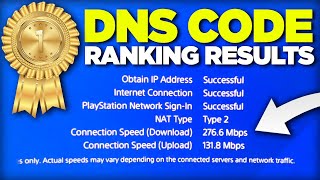 📈 Ranking Best DNS Codes For PS4-PS5 | Improve Internet Speed