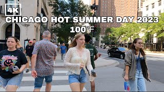 🔥CHICAGO 🥵 HOTTEST SUMMER DAY 2023 - MAGNIFICENT MILE \u0026 OAK STREET WALKING TOUR [4K]