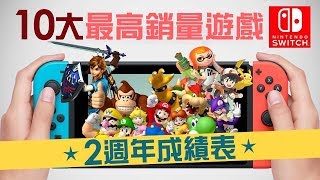 Switch 2週年成績表【10大最高銷售遊戲】(中文字幕)