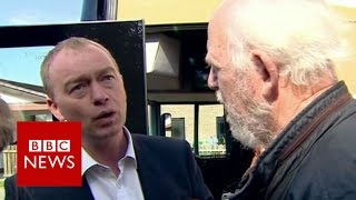 Lib Dem leader Tim Farron challenged over Brexit - BBC News