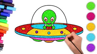 Cómo dibujar OVNI 🛸 Dibujo de Alien 👽 Extraterrestre | Dibujos para niños | Chiki Arte