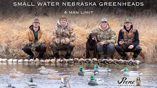 4 MAN LIMIT OF MALLARDS ON WARM WATER SLOUGH IN NEBRASKA | Episode 1- Prene Outdoors