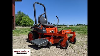 Kubota Z122 Kommander zero turn lawn mower, Kawasaki FR65IV 21.5hp motor, 150.3 hours, 42\