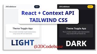 Build Dark & Light Mode using Context API | React + Tailwind Project