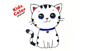 How to draw CAT Drawing | Learn to Draw Cats in 30 Seconds, Kids! Kids Color HD 2023