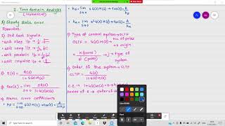Video 1: Numerical Solving Method: Time Domain Analysis: Steady state Error