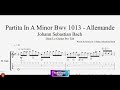 Guitar Solo Partita In A Minor Bwv 1013 - Allemande by J.S.Bach with Guitar Tutorial TABs