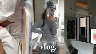 vlog. 대학생 브이로그 | 나만 몰랐던 중간고사 D-7, 밤샘 시작🕔 |  영원히 졸작을 만들고… 영원히 일본어 단어를 외움…