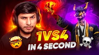 WTF   ‼️  1 vs 4 Clutch in Just 4 Seconds Against Youtuber Squad  ❤