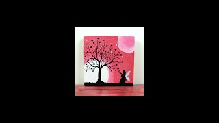 Valentine special painting / easy acrylic painting / valentine's day painting #shorts