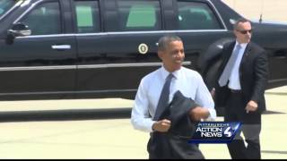 President Obama makes impression during landing at 171st Air Refueling Wing