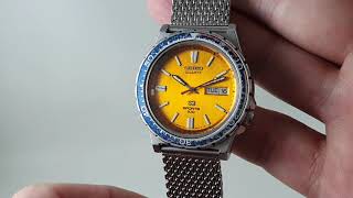 1980 Seiko men's vintage divers watch with golden dial.  Model reference 7123-823H