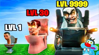 OGGY UPGRADING NOOB SKIBIDI TOILET TO MAX LEVEL IN ROBLOX!