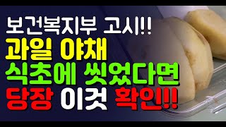 보건복지부 고시!! 과일 야채 식초에 씻었다면 당장 '이것' 확인하세요!!