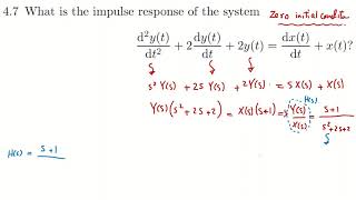 #4.7 What is the impulse response of a system described by differential equation?