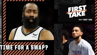 Should the 76ers and Nets make a Ben Simmons - James Harden swap? | First Take