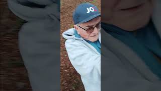 90 year old John on kids zipline