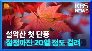 설악산 첫 단풍…절정까진 20일 정도 걸려 / KBS  2024.10.04.