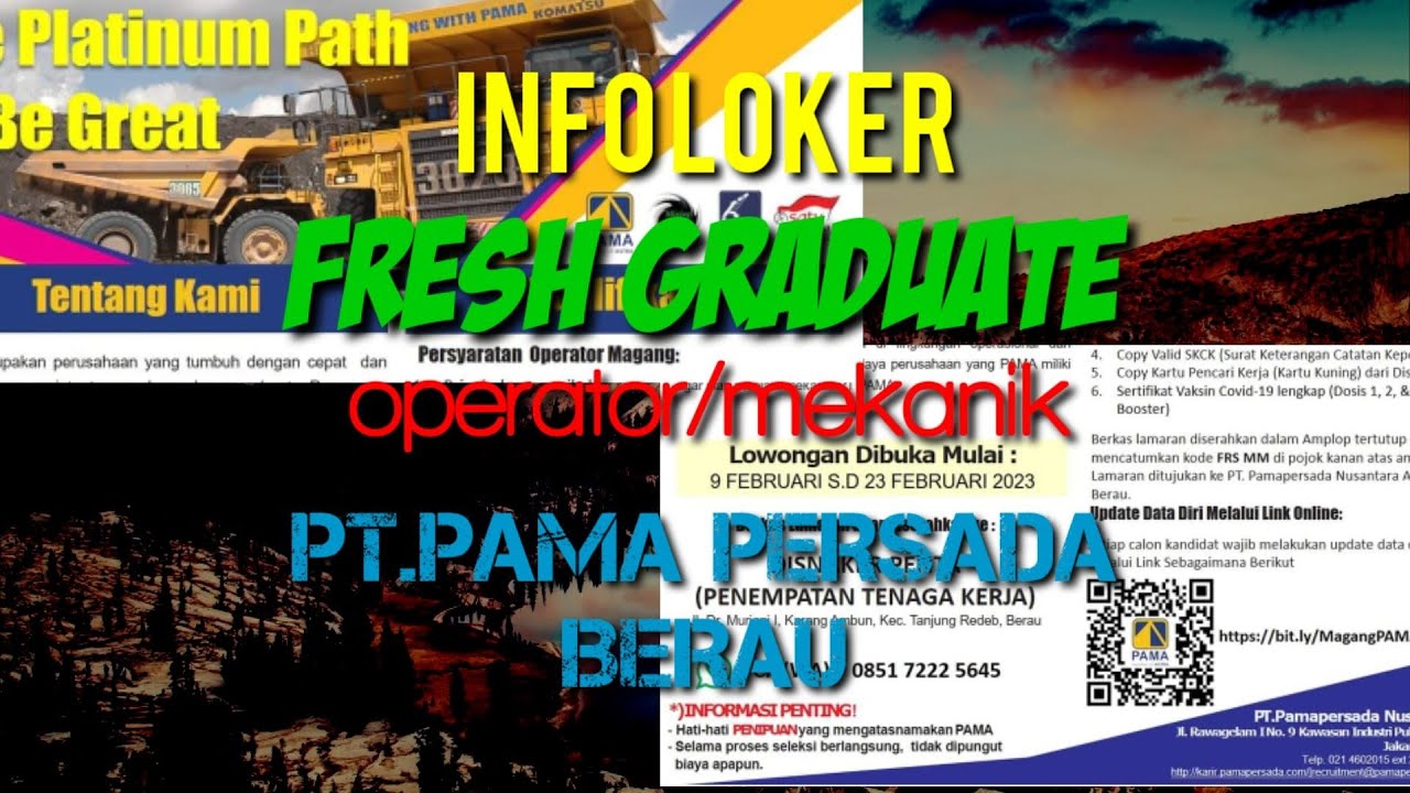 Info Lowongan Kerja Fresh Graduate Operator/mekanik PT.PAMA PERSADA ...