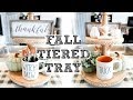 FALL TIERED TRAY DECOR // FARMHOUSE, NEUTRAL, RAE DUNN INSPIRED