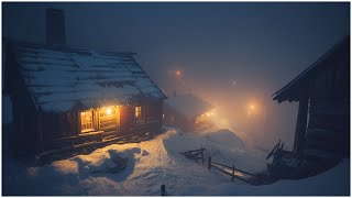 Strong Snowstorm Sounds for Sleeping at a Mountain Village┇Heavy Blizzard Storm \u0026 Howling Wind