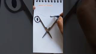 കത്രിക കൊണ്ട് face വരക്കാം #art #trending #viral #easydrawing #creative #scissors #shorts