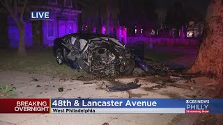 Car Slams Into Tree In West Philadelphia