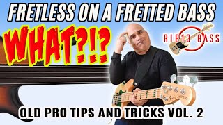 Rib13 Bass - The Fake Fretless Technique (Old Pro Tips and Tricks 2) #bass #guitar #viral #video